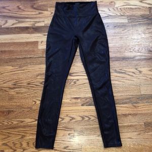 Red Hot Spanx Structured Shine Leggings Burgundy